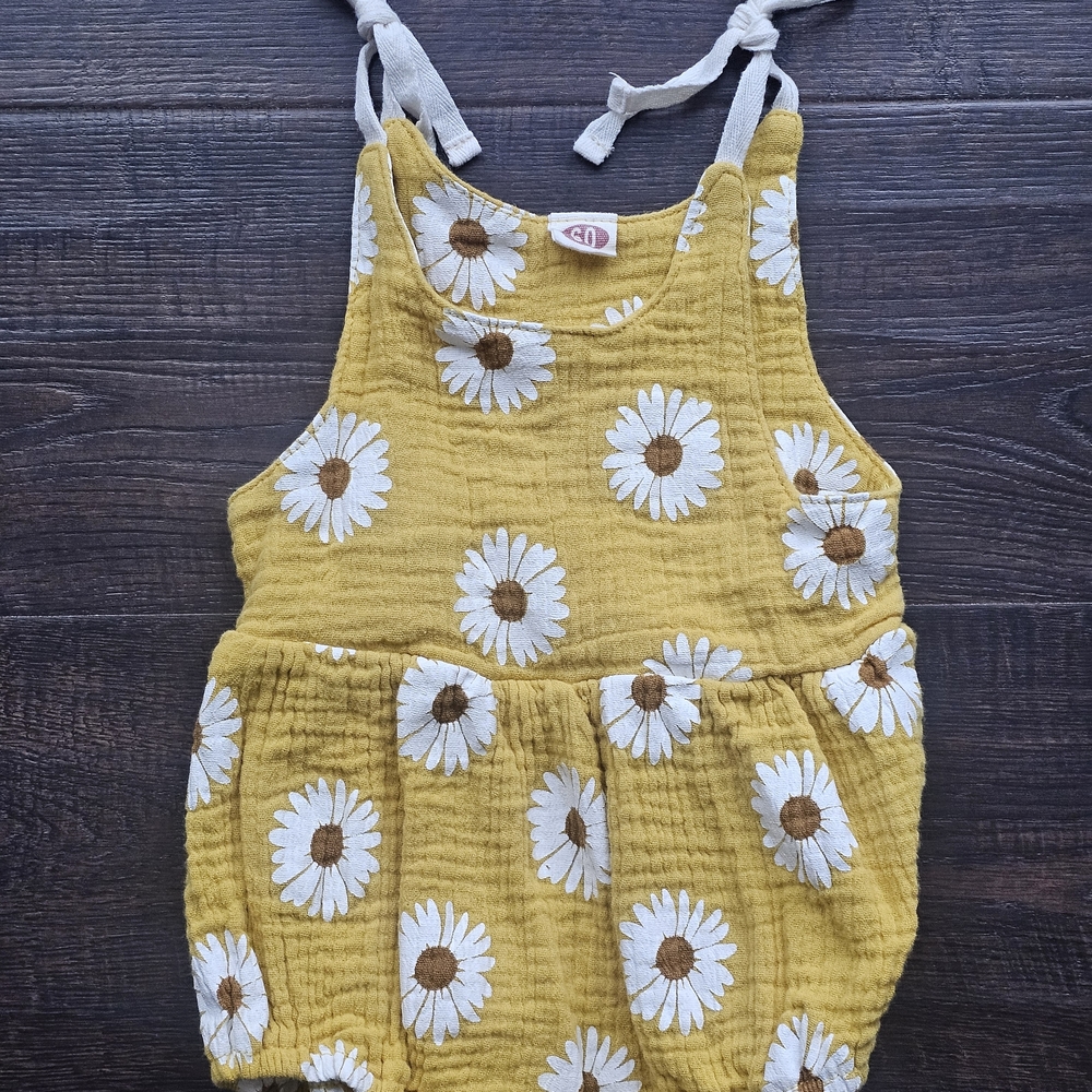 Yellow Floral Baby Romper